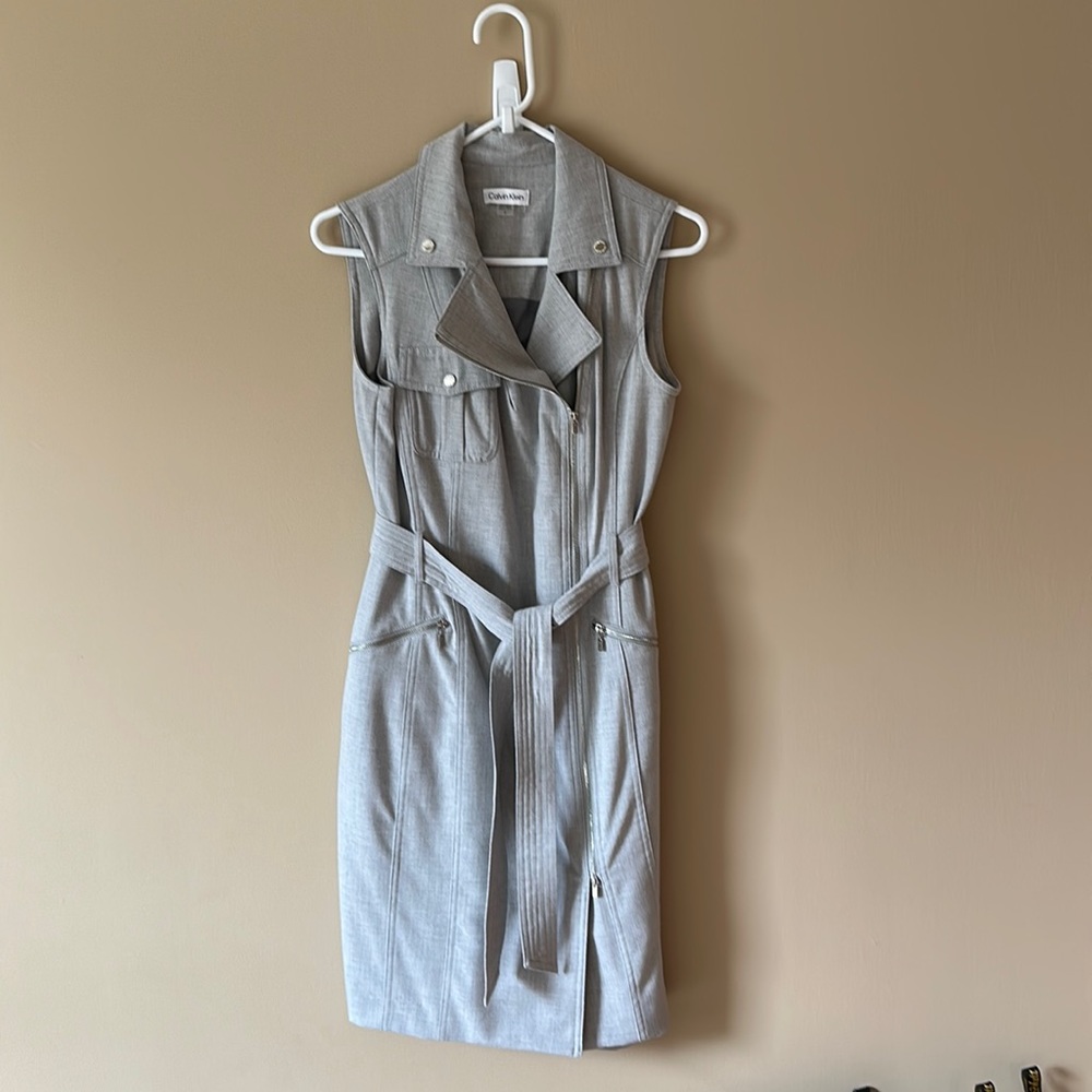 Calvin Klein Sleeveless Moto Blazer Dress